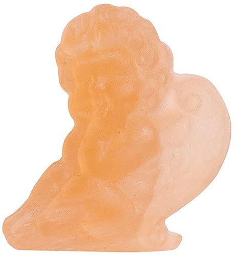 DECORN Kleine Engel-Statue-Figuren – Orangefarbene Selenit-Engel-Statue mit Flügeln – Natürliche Heilkristall-Schnitzerei, Winkelskulptur für Zuhause, Wohnzimmer, Schreibtisch, Büro, Dekoration,