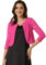 Allegra K Cárdigans Elegantes con Cuello Redondo y Mangas 3/4 de Encaje Transparente para Mujer Rosa Caliente XS