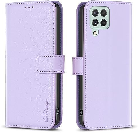ATISIJIE für Samsung Galaxy A22/M32 /F22/M22 Hülle,PU Leder Handyhülle Lederhülle Klapphülle Kartenfach Flip Cover für Handy hülle Leather Wallet Phone Case-lila