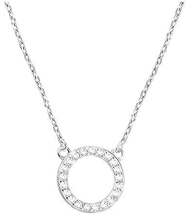 Sofia Milani - Damen Halskette 925 Silber - mit Zirkonia Steinen - Kreis Anhänger