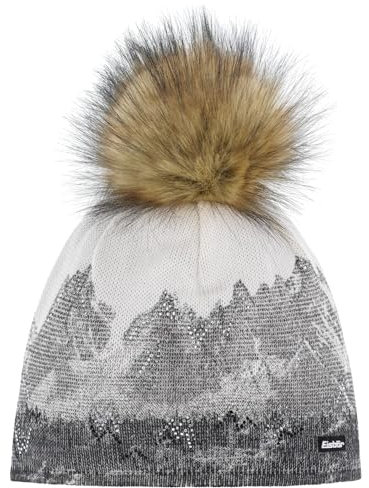 Eisbär Draw Lux Crystal Mountain Mütze Pudelmütze Wintermütze Beanie Damenmütze Strickmütze (One Size - grau)