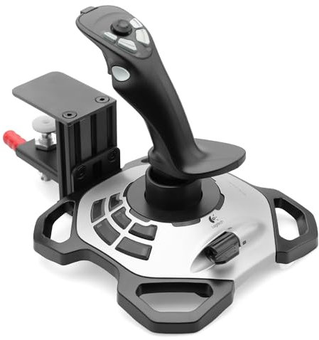 Huye Steel Clamp-on Joystick Mount Designed for Logitech G Extreme 3D PRO Joystick for Windows, Adjustable, Durable, Black, 2 Pack/Lot