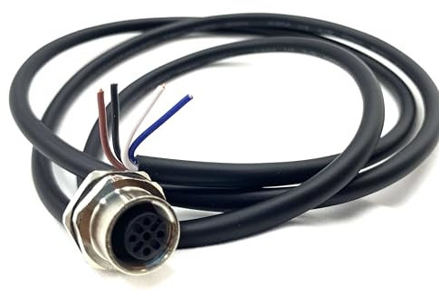 M12 4 polig weibliches Verbindungsstück Kabel, A kodiertes gerades hinteres Mount Kabel 1 Meter wasserdichte weibliche Luftfahrt Sockel ungeschirmtes elektrisches Kabel IP67 Sensor Buchse (1M)