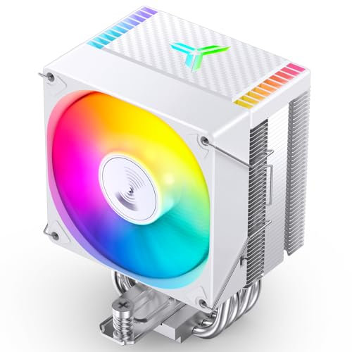 JONSBO CR1400 EVO ARGB White CPU Cooler,ARGB Mute Series air Cooling, CPU Fan Height 130mm,92mm Fan Mini CPU Cooler,4 Copper Heat Pipes Air heatsink Tower Radiator, for AM5/AM4 Intel LGA1851/1700