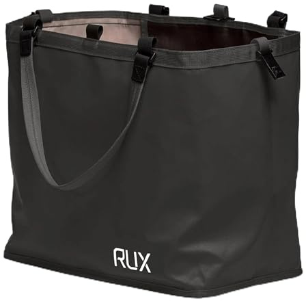 RUX Bag 25L - Black, TPU-Coated Polyester, Hook & Loop Closure, Compact Storage Solution (Black)
