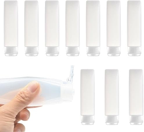 MUNSKT 10Pz Bottiglie da viaggio da 30 ml per articoli da toeletta, bottiglie di plastica ricaricabili, bottiglie trasparenti da viaggio vuote e a prova di perdite per lo shampoo, balsamo e lozioni