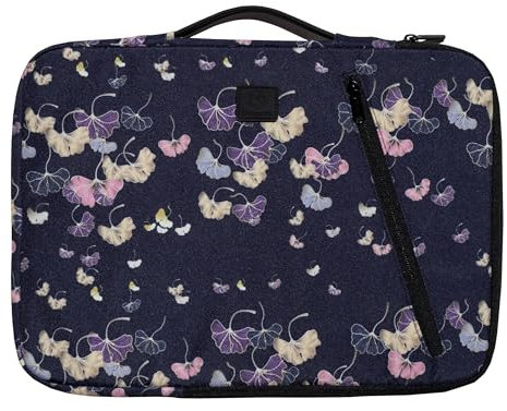 Exacompta - Réf. 17315E - 1 Housse ordinateur compatible avec PC de 15-16 pouces - poignée rétractable - petite poche à l'avant - fermeture zippée sur 2 côtés - en tissu recyclé - Gingko