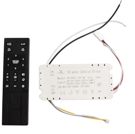 Feeshoppher Kit de control remoto de luz de ventilador de techo inalámbrico, kit de control remoto de luz de ventilador de techo de 6 velocidades, kit de control remoto inalámbrico para controlador de