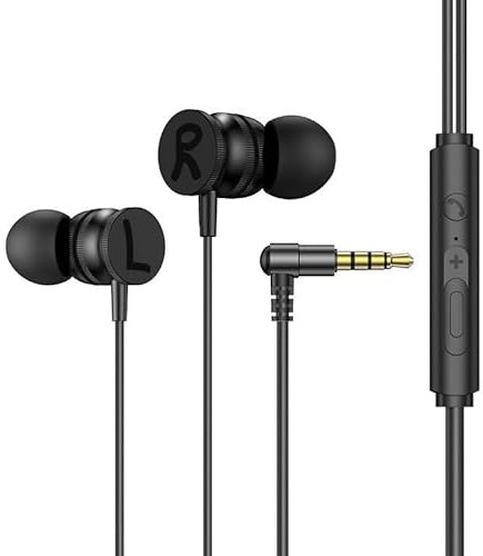 Headphones for Laptop Computer with Microphone Wired 3.5mm Jack with Mic Replacement for Samsung Phone,HP Dell Laptop,Chromebooks Plug in Noise Isolation in-Ear for Kids, School Students