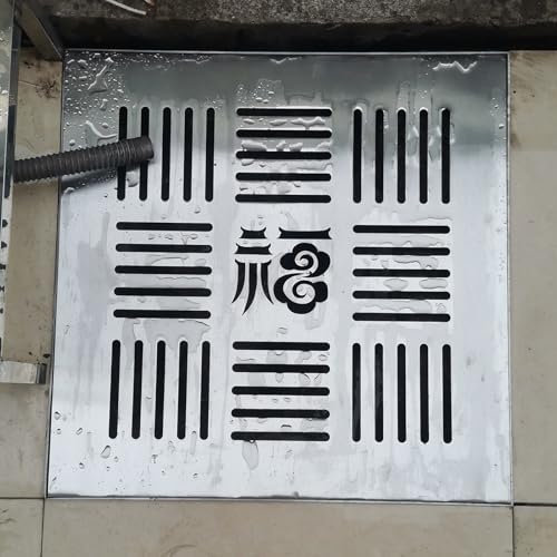 QYANPEN Couvercles de Drain d'extérieur en Acier inoxydable 304 très résistant, couvercle de Drain d'égout Pour bloquer Les débris, crépines de Drainage Pour Salle de bain, Cuisine, Cour, Garage, c