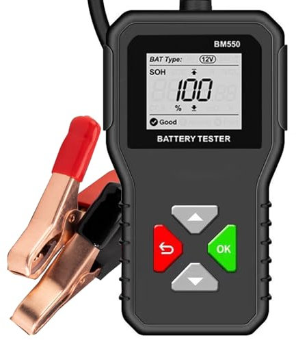 Car Battery Tester 6V 12V 24V, BM550 100-2000 CCA Voltage Tester, 2Ah-220Ah 1.8 Inch Internal Resistance Digital Automotive Analyzer for Cars Trucks SUV ATV Boats Motorcycles Vehicle