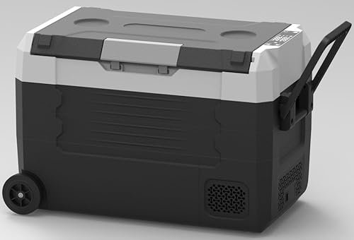 SHAREWIN Car Mini Fridge 45L Portable Quiet Camping Refrigerator 12/24V DC&110-240V AC for Truck Van RV Camper SUV, 12v Cooler with Wheels for Camping Boat Travel, -20℃-20℃