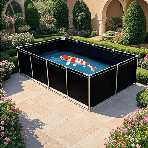 Hynbdes Rahmen Pool Rechteckiger Oberirdischer Pool Aus Metall Garten-Aktivitäts-Schwimmbecken Für Erwachsene - 3-Schicht-PVC-Laminatmaterial, Inklusive Reparaturflicken