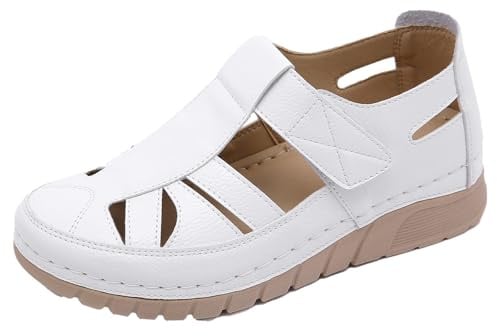 HOOUDO Sandali Sportivi Donna, Sandali Ortopedici Donna Estive Scarpe Lavabili Sandalo con Zeppa Sandalo Elegante Scarpe Trekking per Camminare