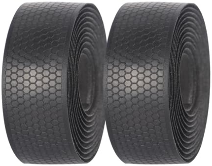 TIJYSH Fahrrad Lenkerband,Bicycle Handlebar Tape, Breathable Handlebar Tape, Bike Handlebar Tape (2er-Set) (Schwarz - Sechseck)