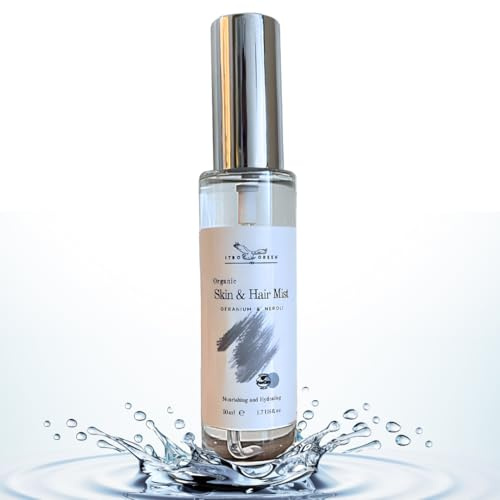 ITBO Green Skin & Hair Mist - Dermatologist Tested | Intense Hydration & Nourishment | Anti-Aging | From Organic Geranium & Neroli | 100% Natural | All Skin Types | 50ml / 1.7 US Fl oz (100 ML)