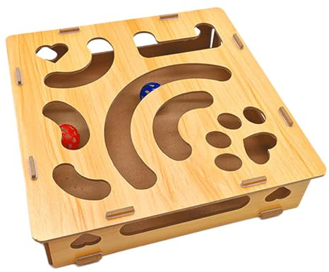 Generisch Puzzle da lavoro per gatti, puzzle interattivo, giocattolo per gatti, scatola per lima per unghie per gatti, con carta vetrata per giochi di graffi di gatti domestici (kaki)