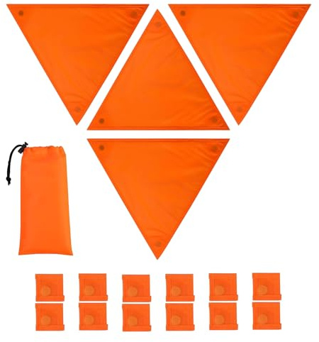 Lot de 4 panneaux de sécurité orange vif - Accessoire de chasse magnétique - Pour tente, sac à dos, jogging, aventure, vélo, travaux de construction, hommes et femmes