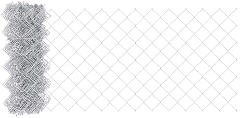 Kettenzaun Silber 10 x 0,8 m, Verzinkter Stahl, Robustes Geflecht, Witterungsbeständig, Gartenzaun für Grundstückssicherung, Rollenzaun
