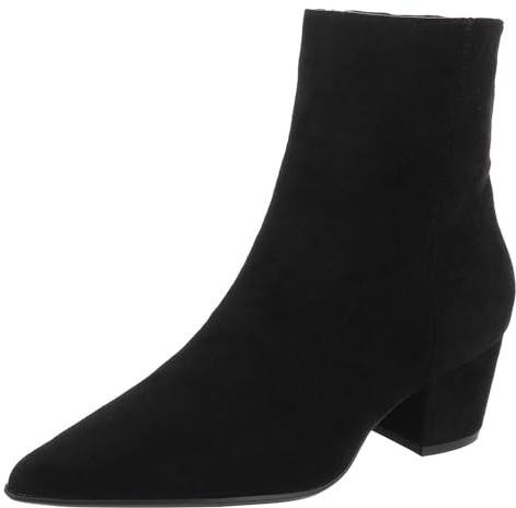 Ital Design Damen Stiefeletten, Textil, mit Reißverschluss, Blockabsatz, spitze Form, Schafthöhe 14 cm, Schwarz, Gr. 37