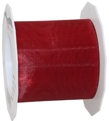 Präsent C.E. Pattberg Sheer Organzaband rubinrot, 25 m Geschenkband zum Einpacken von Geschenken, 72 mm Breite, Zubehör zum Dekorieren & Basteln, Dekoband