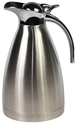 GOLDBEARUK Stainless Steel Coffee Jug - Breakfast Jug 1.5L - Assorted Colours - Coffee Tea Juice Milk Server (Silver)