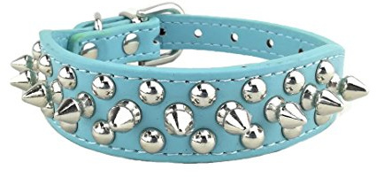 Newtensina Stilvoll Hundehalsband Punk Hundehalsband Nieten Hundehalsband für Hunde - Blue - S