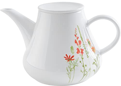 KAHLA 391125A76875C Five Senses Wildblume Kaffee-/Tee-Kanne 1,50 l | Krug 1500 ml mit Blumenmotiv aus Porzellan