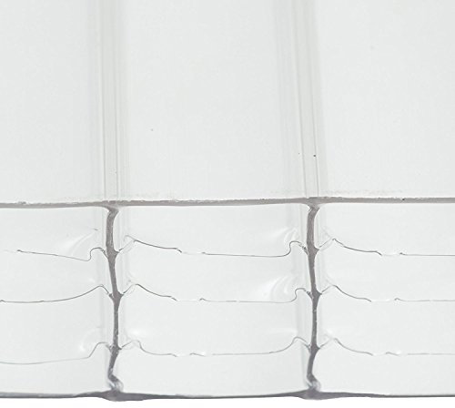 Clear, 1 x 2m (Width x Length) 25mm Multiwall Polycarbonate Sheets Poly Plastic Roof Panel for Lean-to Canopy Conservatory