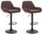 CLP 2er Set Barhocker Braga Mit Stoffbezug I 2 x Barstuhl Mit Lehne Und Fußstütze, Farbe:braun, Gestell Farbe:schwarz
