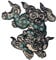 Aufnäher, bestickt, Design: Komainu Wachhund, zum Aufbügeln oder Aufnähen