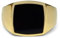 Herrenring Siegelring Gold mit Stein massiv 925 Sterling Silber 18k 750 Echtgold vergoldet poliert | Männerschmuck mit Geschenkbox (Gold Onyx, 66 (21.0))