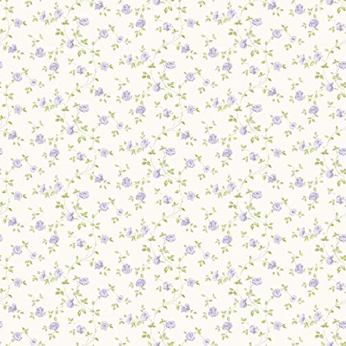 Galerie G67890 Miniatures 2 Small Rose Trail Design Wallpaper, Lilac/White, 10m x 53cm