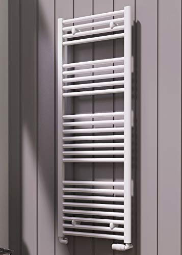 Reina Premium White Flat Heated Towel Radiator Rail, Central Heating Ladder,Central Heating Towel Warmer (600 * 1200)