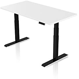 - AGIL - Elektrisch höhenverstellbarer Schreibtisch - Schwarzes Premium Gestell mit Doppelmotor & Weißer Tischplatte - 140 x 70 cm - Memory Funktion - Ergonomischer Schreibtisch - mit USB Hub