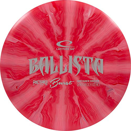 Latitude 64 Retro Burst Ballista Disc Golf Driver | Maximale Distanz Frisbee Golf Driver | Stabile Golfscheibe | Stempelfarben variieren (rot)