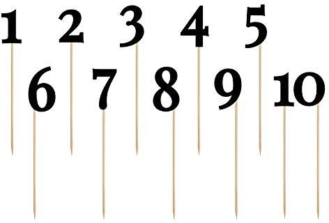 Schnooridoo Cake Topper Kuchen Dekorieren Torten Deko Hochzeit Geburtstag (Nummer 1-11 schwarz)