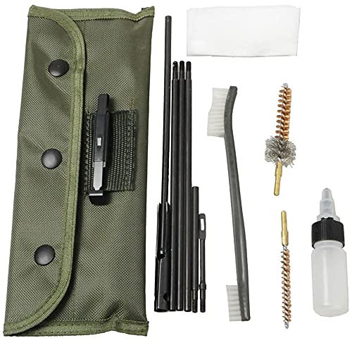ANCLLO Kit di Pulizia Kit di Pulizia del Foro del Fucile Set di Pulizia del Colpo Spazzola di Manutenzione dell'asta per Calibro .22cal .223 556 con Accessori per Custodia Durevole