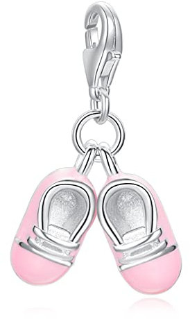 LaMenars Love Verschluss Charms 925 Silber für Frauen Familie Freundin Mutter Herz Anhänger Charm Geeignet für Thomas Sabo Armbänder & Halsketten Geburtstag Muttertag Geschenk (Baby Schuhe)