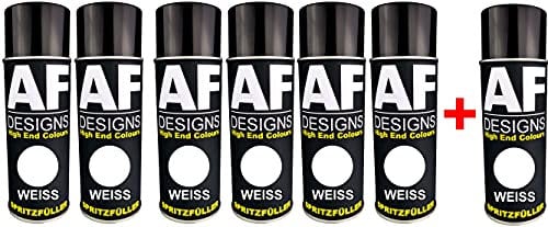 Alex Flittner Designs 6+1 Spritzfüller Spritzspachtel Spraydose Weiss Dickschicht Füller Autolack Grundierung Filler Primer Haftgrund