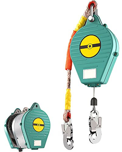 Aocay Höhensicherungsgerät, Personenfallbegrenzer, Tragbar Sicherungsgerät Absturzsicherung Fallschutz für Dach und Luftarbeiten, Doppelbremssystem, Belastung: 150kg