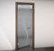 Porta interna a battente in vetro satinato e disegno sabbiato con Telaio Bianco e Serratura 90x210 Spingere a Sinistra
