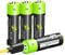 Lithium AA Pile Batteries [4 Pezzi], 1,5 V/1250 mAh Doppia A Ricaricabili USB, 4-in-1 micro USB Charging Cable & Ricarica Rapida 1,5 h, 3000 Cicli di Ricarica Riciclabile Batteria