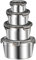 Recipiente de acero inoxidable para alimentos con tapas herméticas, paquete de 4 recipientes de preparación y almacenamiento de comidas, caja de alimentos de metal para cocina, picnic, sin BPA