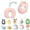 JOYRAVO Oreiller de Voyage 2-en-1 pour Enfants - Peluche Transformable en Oreiller de Cou en Forme de U pour Le Confort en Avion, en Train, en Bus - Licorne