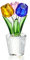 H&D Hyaline & Dora Bunte Kristall Tulpen Figur Sammlerstück, Glasblumenstrauß Briefbeschwerer, Geschenk für Jahrestag, Hochzeit, Tafelaufsatz, Ornament