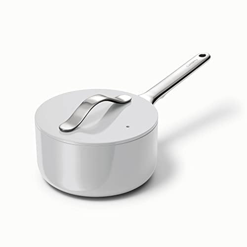 Caraway Antihaft-Keramik-Saucenpfanne mit Deckel, ungiftig, PTFE- und PFOA-frei, ofenfest und kompatibel mit allen Herdarten (Gas, Elektro und Induktion), Grau
