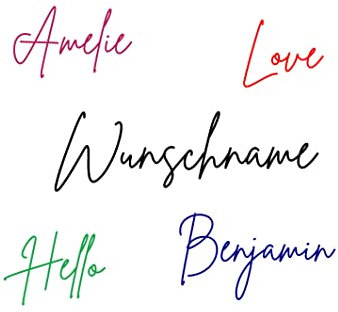 Bügelbild Wunsch Name Text in Flex, Glitzer, Flock, Effekt in Wunschgröße