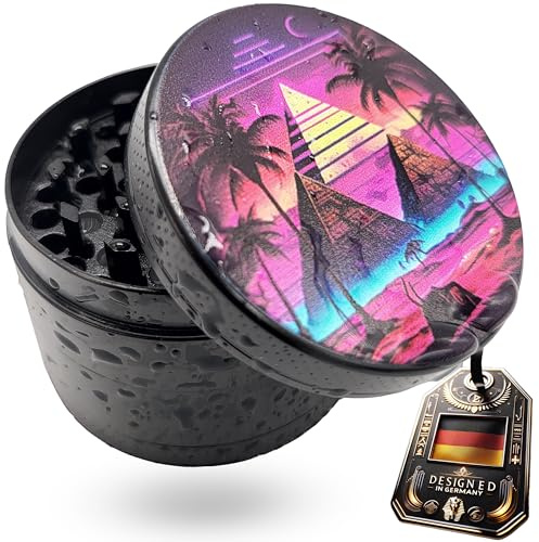 PURPLE LEGACY® Handlicher Grinder Set mit scharfen Diamant-Form Zähne Crusher zum zerkleinern von Kräuter für die Küche, Gewürze, Spice Zubehör Grinder groß ø 50 mm 4-Teilig (80s)