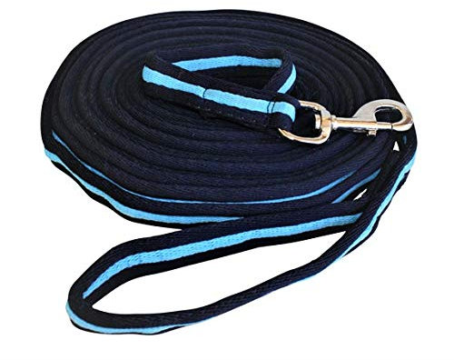 Longierleine, 12 m, extra lang, 25 mm breit, Blau